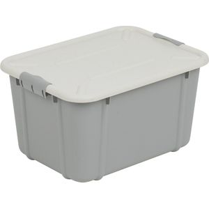 BranQ Velur - Opslagcontainer met deksel 16L - Opberger - lichtgrijs