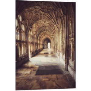 Vlag - Gangen van Kathedraal van Gloucester, Engeland - 60x90 cm Foto op Polyester Vlag