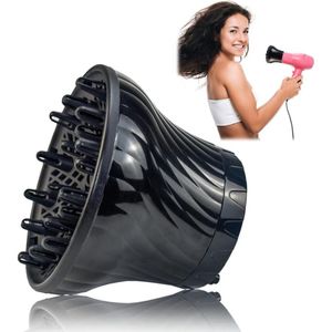 Diffuser Opzetstuk - Krulborstel voor Fohn Universeel - Multistyler - Zwart