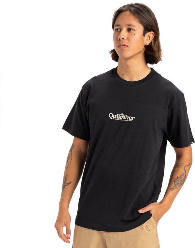 Quiksilver Fineline T-shirt Met Korte Mouwen Zwart XS Man