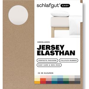 schlafgut Easy Jersey Elasthan Hoeslaken S - 90x190 - 100x220 744 Sand Light