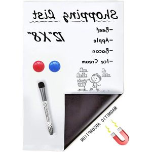Whiteboard Refrigerator Planner Board - A4 Size Magnetic Reminder Board - To Do List Whiteboard - 2 Magnets + 1 Whiteboard Pen Whiteboard