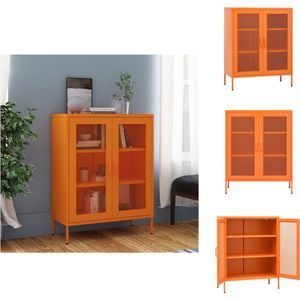 vidaXL Opbergkast Staal - 80 x 35 x 101.5 cm - Oranje - Kast