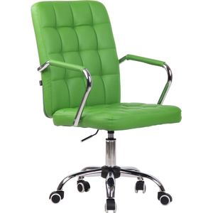 In And OutdoorMatch Bureaustoel Kenton - Groen - Kunstleer - Hoogwaardige bekleding - Comfortabel gevoerd - Luxe uitstraling