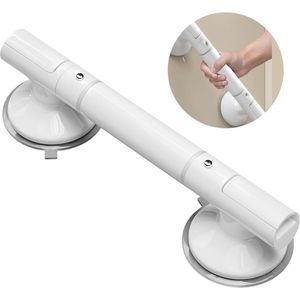 Handgreep Badkamer 35 Cm - Badgreep - Douchegreep - Fluorescentie - Badkamer En Douche Handgreep Met Zuignap - Vochtbestendig - Veiligheidsgreep - Handvat Voor Ouderen En Kinderen - Handgreep / Wandgreep Voor Badkamer / Douche / Toilet - Wit - 1 Stuk