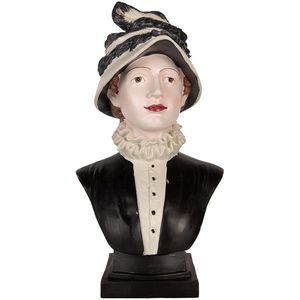 Clayre & Eef Decoratie Beeld Vrouw 27x21x48 cm Beige Kunststof