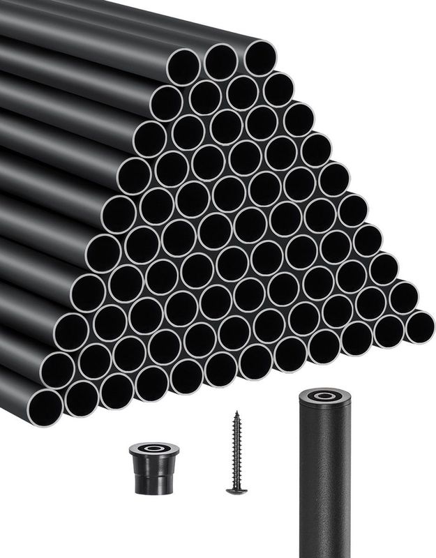 VEVOR - 101-delige Set - Aluminium Trappenbaluster - Zwart - φ19 x 813 mm