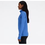 New Balance Space Dye Quarter Zip Dames Sporttrui - Blauw AGATE HEATHER - Maat XL