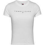 Tommy Hilfiger TJW Slim Linear Tee Dames T-Shirt - Wit - Maat L