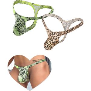 Tanga Heren Hot Waist String Luipaard Draad Slip Katoen Lichtgewicht Oversized Jockstrap G-String Onderbroek Mini Slip Mankini Ondergoed