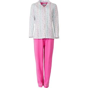 Medaillon Dames Pyjama - 100% Gekamde Katoen - Roze - Maat L