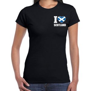 I love Scotland t-shirt zwart op borst voor dames - Schotland landen shirt - supporter kleding M