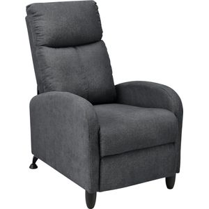 Verstelbare Relax Fauteuil Nico - 102x60x92 cm - Kunstleer - Donkergrijs - Luxe Design