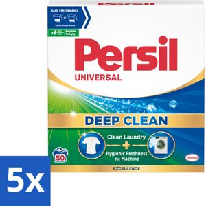 Persil - Wasmiddel - Waspoeder Universal - Witte Was - Krachtige Vlekverwijdering - 50 wasbeurten - Bulkverpakking - 5 stuks