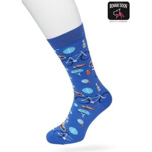 Bonnie Doon Heren Sokken met Sport Print maat 40/46 Blauw - Thema Sokken - Sporten - Cadeau Sokken - Word je Happy en vrolijk van - Zacht Katoen met Gladde Teennaad - Comfortabel - Perfect Cadeau - Bright Cobalt - BT992136.159