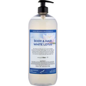 Body & Hair White Lotus 1 Liter - met gratis pomp - 2 in 1 voor lichaam en haar.