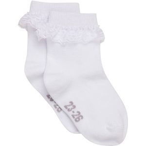 Minymo Kinder Socken Ankle Sock w. Lace White-31-34