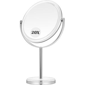 Dubbelzijdige Vergrotingsspiegel - 20x vergroting - Tafelspiegel
