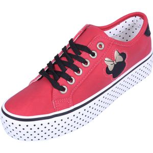 Rode sneakers met dikke zool Minnie Mouse Disney