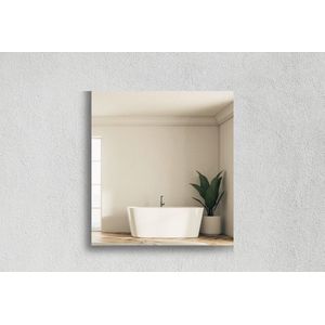 Vierkante Spiegel - Toiletspiegel - Brons - 30 X 30 cm - Dikte: 4 mm - In Nederland Geproduceerd - Incl. Spiegelmontageset - Top Kwaliteit Wandspiegel Zonder Lijst .