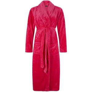 roze badjas XL/XXL - fleece badjas dames - sjaalkraag