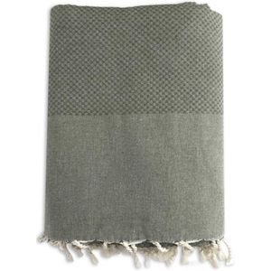 Lantara Plaid Grand foulard Wafel - Mosgroen - 190x300cm