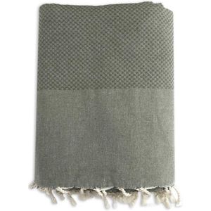 Lantara Plaid Grand foulard Wafel - Mosgroen - 190x300cm