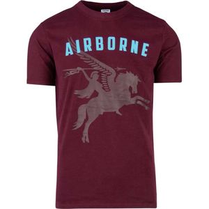 Fostex Garments - T-shirt Airborne Pegasus (kleur: Maroon / maat: XXL)