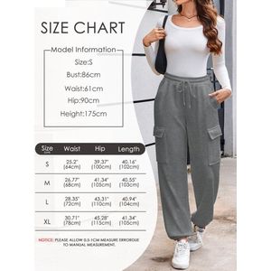 Thermische fleece gevoerde joggingsbroek voor dames - winter casual cargobroek