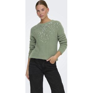 ONLY - ONLCLARIS LS SEQUINS O-NECK KNT - Dames - Gebreide truien