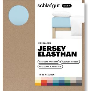 schlafgut Easy Jersey Elasthan Hoeslaken XL - 180x200 - 200x220 536 Blue Light