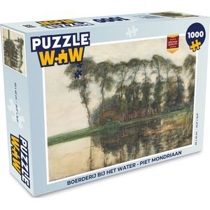Puzzel Boerderij bij het water - Piet Mondriaan - Legpuzzel - Puzzel 1000 stukjes volwassenen
