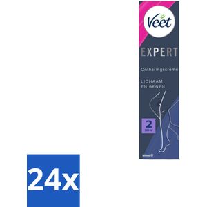 24 x Veet Expert Ontharingscrème Benen 200 ml - Veet Ontharingscrème - Ontharingscrème Benen - Ontharingscrème Lichaam - Sheaboter - Gevoelige Huid