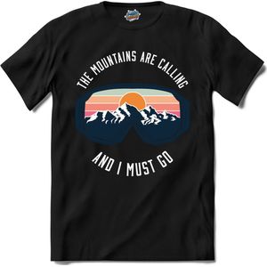 The Mountains Are Calling And I Must Go | Snowboarden - Bier - Winter sport - T-Shirt - Unisex - Zwart - Maat XXL