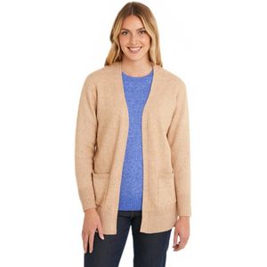 Lang, geribbeld vest van wol