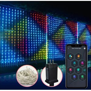 Lichtendirect-SMART-Lichtslinger-400 RGB LEDS- 2x2M- APP-Sfeerverlichting-Decoratie-Kerstverlichting-Tuinverlichting-Bruiloft-Festival-Lichtsnoer-Prikkabel