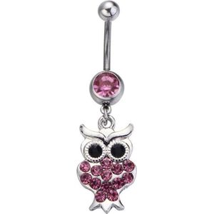 Fako Bijoux® - Navelpiercing - Uiltje - Roze