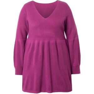 MIAMODA - Dames - Trui kasjmier touch breed schootje - Donkermauve - Maat 42+