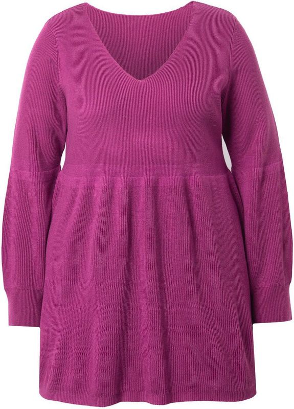 MIAMODA - Dames - Trui kasjmier touch breed schootje - Donkermauve - Maat 42+