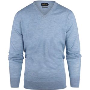 Steppin' Out Pullover V-hals Merinowol Sky Blue - Maat 3XL - Heren - Pullovers