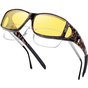 Overzet Nachtzichtbril Gepolariseerd voor Rijders - Anti-Glare Nachtbril voor Duidelijk Zicht