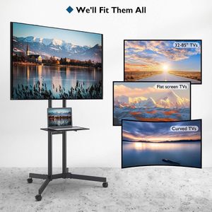 TV-standaard voor 32-85"" op wielen - max. VESA 600x400, max. 60 kg,LCD LED plasma TV