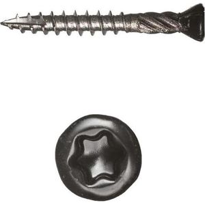 CONTEQ - Potdekselschroeven 4,0 x 30 mm (250 stuks) TX-15 zwarte lenskop RAL 9005 - RVS 410 edelstaal gehard
