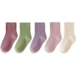 5 paar - Kindersokken - 3 tot 5 jaar oud - Kindersokken jongens - Katoen - Kindersokken voor alle seizoenen - Jongens en Meisjes - Kindersokken jongens - Kindersokken meisjes - Kindersokken sport - Innen/Buiten Warmte - 24-27