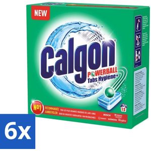 Calgon - Wasmachinereiniger - Tegen Kalk - 15 Tabletten - Voordeelverpakking - 6 stuks