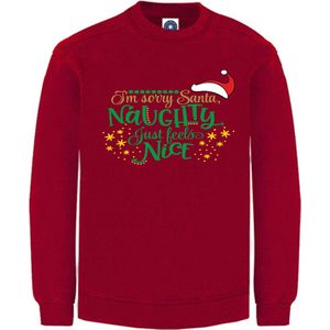 Kerst sweater -  SORRY SANTA NAUGHTY JUST FEELS NICE - kersttrui - ROOD - Medium - Unisex