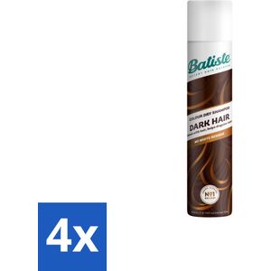 Batiste - Dark & Deep Brown - Droogshampoo - Speciaal Voor Donkerbruin Haar - Verfrist en Geeft Volume - 200ml - Voordeelverpakking - 4 stuks