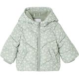 Donsjack - Saliegroen - Voor Baby's - Met Capuchon - Volledig Bedrukt
