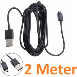 2 Meter Geschikt voor: Micro Usb kabel oplaadkabel Geschikt voor: Alcatel / LG / Motorola / Samsung / Huawei / Sony / E-reader Kobo / Playstation 4 Game Controller PS4 - Zwart