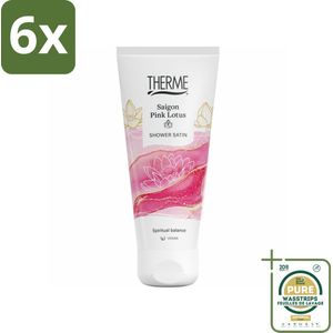 Therme - Saigon Pink Lotus - Douche Satin - Verfrissend - Verzorgend - 200ml - Voordeelverpakking - 6 stuks - Wellness - Verzorging